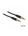 Delock Kabel Audio 3.5mm męski/męski 4-pin czarny 0.5m - nr 15