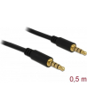 Delock Kabel Audio 3.5mm męski/męski 4-pin czarny 0.5m - nr 17
