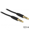 Delock Kabel Audio 3.5mm męski/męski 4-pin czarny 0.5m - nr 3