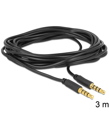 Delock Kabel Audio 3.5mm męski/męski 4-pin czarny 3.0m