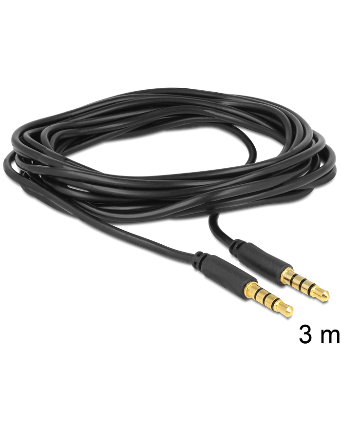 Delock Kabel Audio 3.5mm męski/męski 4-pin czarny 3.0m główny