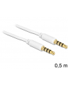 Delock Kabel Audio 3.5mm męski/męski 4-pin biały 0.5m - nr 13