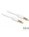 Delock Kabel Audio 3.5mm męski/męski 4-pin biały 0.5m - nr 13