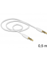 Delock Kabel Audio 3.5mm męski/męski 4-pin biały 0.5m - nr 14
