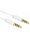 Delock Kabel Audio 3.5mm męski/męski 4-pin biały 0.5m - nr 1