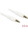Delock Kabel Audio 3.5mm męski/męski 4-pin biały 0.5m - nr 20
