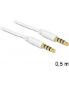 Delock Kabel Audio 3.5mm męski/męski 4-pin biały 0.5m - nr 6