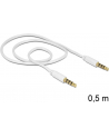 Delock Kabel Audio 3.5mm męski/męski 4-pin biały 0.5m - nr 7