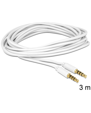 Delock Kabel Audio 3.5mm męski/męski 4-pin biały 3.0m