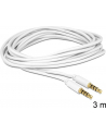 Delock Kabel Audio 3.5mm męski/męski 4-pin biały 3.0m - nr 9