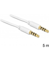 Delock Kabel Audio 3.5mm męski/męski 4-pin biały 5.0m - nr 10