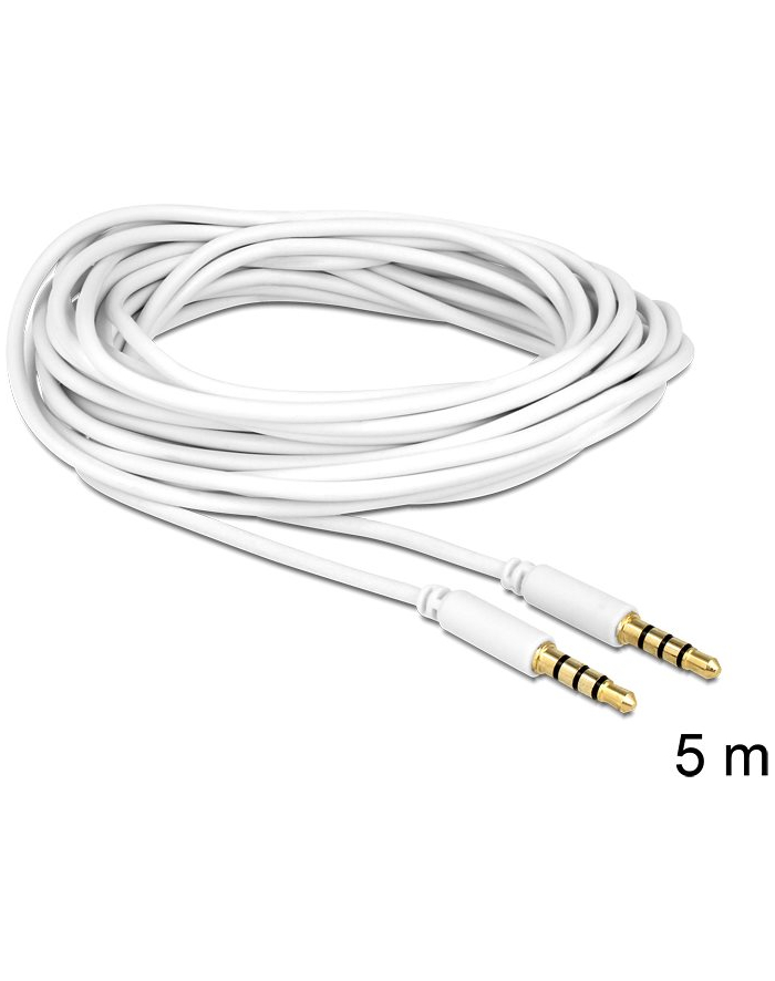 Delock Kabel Audio 3.5mm męski/męski 4-pin biały 5.0m główny