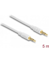Delock Kabel Audio 3.5mm męski/męski 4-pin biały 5.0m - nr 7