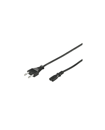 goobay - kabel zasilający euro 2 pin - czarny - 3 m