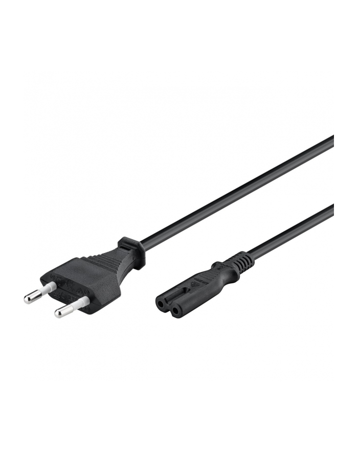 goobay - kabel zasilający euro 2 pin - czarny - 3 m główny
