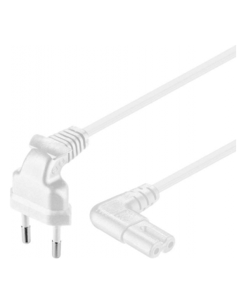 goobay - kabel zasilający euro 2-pin - kątowy 90 stopni - biały - 1 m