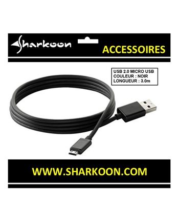 Sharkoon USB 2.0 A-B Micro black 3,0m