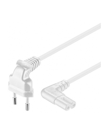 goobay - kabel zasilający euro 2-pin - kątowy 90 stopni - biały - 2 m