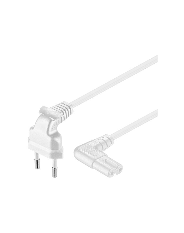 goobay - kabel zasilający euro 2-pin - kątowy 90 stopni - biały - 2 m główny