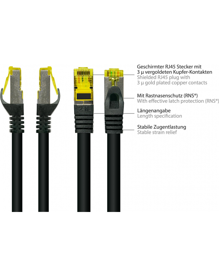 Kabel sieciowy Cat7 SFTP black 7,5m główny