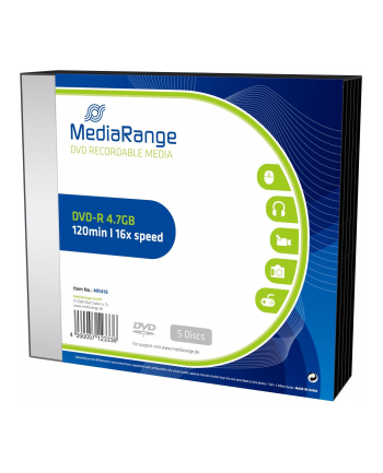 DVD-R 16x SC 4,7GB MediaR 5 sztuk
