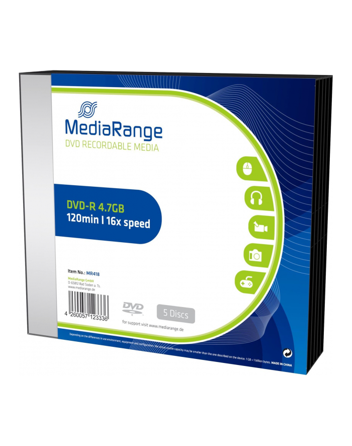DVD-R 16x SC 4,7GB MediaR 5 sztuk główny