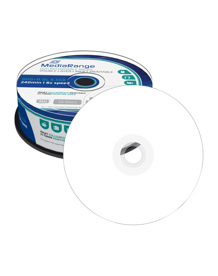 DVD+DL 8x CB 8,5GB MediaR Pr 25 sztuk główny