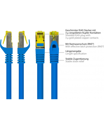 Kabel sieciowy Cat7 SFTP blue 1,0m