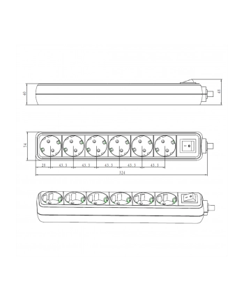 Bachmann SELLY 6x Gniazd white 1xprzełącznik
