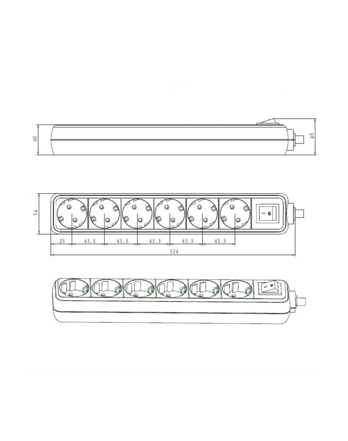 Bachmann SELLY 6x Gniazd white 1xprzełącznik główny
