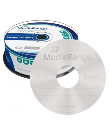 DVD+DL 8x CB 8,5GB MediaR 25 sztuk