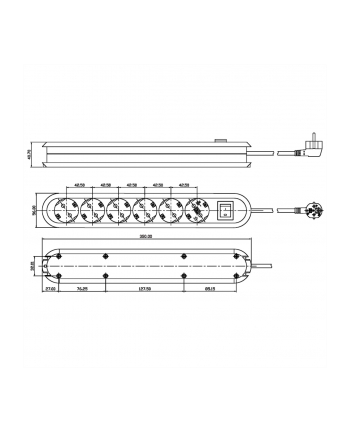 Bachmann SMART 6x Gniazd black 1xprzełącznik nr 1