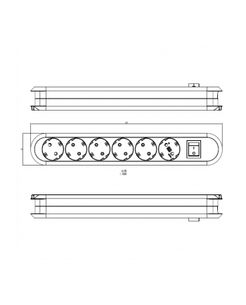 Bachmann SMART 6x Gniazd black 1xprzełącznik nr 2