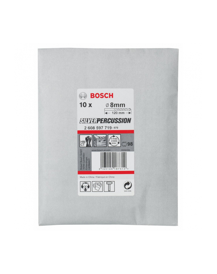 Bosch Wiertła do betonu Set CYL-3 8mm 10 sztuk główny