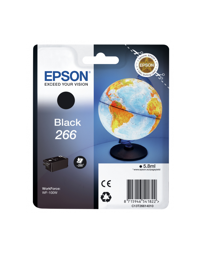 Tusz Epson Black 266 cartridge | WorkForce WF-100W główny