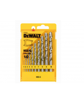 Dewalt HSS-G Wiertła do metalu - zestaw 10 sztuk