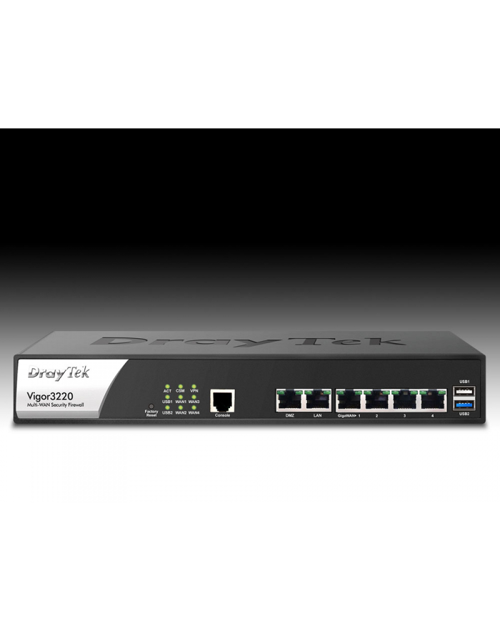 DrayTek Vigor 3220, 4xGigabit WAN, 1xLAN, 100xVPN, Bandwidth Manag., QoS, USB, główny