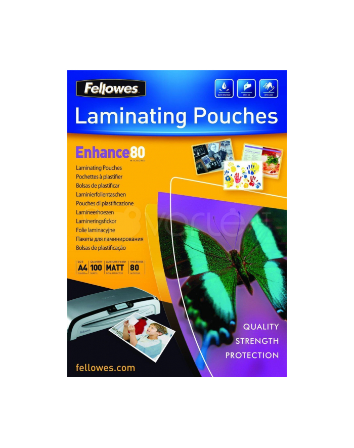 Fellowes folia do laminacji matowa | A4 | 80 mic | 216x303mm | 100 szt. główny