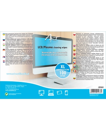 Art AS-14 ściereczki do ekranów LCD/TFL | 100 szt.