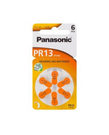 Baterie Panasonic cynkowo-powietrzne do aparatów słuchowych  PR13/6BP | 6szt.