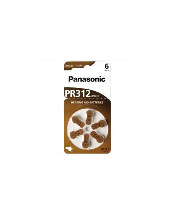 Baterie Panasonic cynkowo-powietrzne do aparatów słuchowych  PR312/6BP | 6szt.