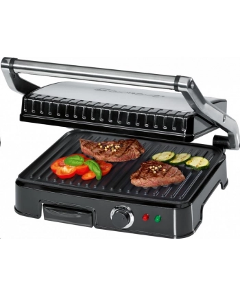 Grill elektryczny Clatronic KG 3487 (2000W stołowy-zamykany czarno-srebrny)