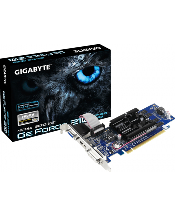 Gigabyte GeForce CUDA GT 210, 1GB DDR3 (64 Bit), HDMI, DVI, D-SUB, LP, BOX