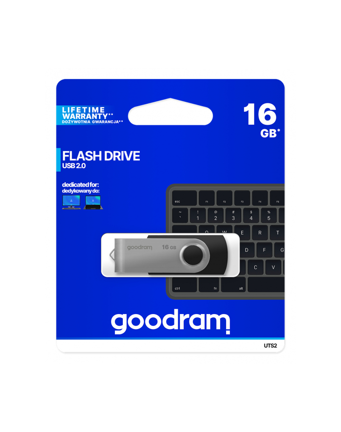 Goodram Flashdrive Twister 16GB USB 2.0 czarny główny