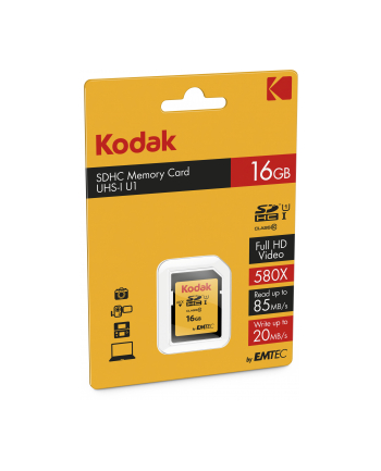 Kodak memory card 16GB SDHC Class 10 UHS-I U1 85/20MB/s nr 1