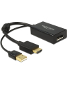 Adapter HDMI(M) -> Displayport1.2(F) + zasilanie USB 0.24M Delock - nr 14