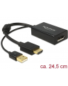Adapter HDMI(M) -> Displayport1.2(F) + zasilanie USB 0.24M Delock - nr 5