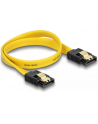 Kabel SATA DATA 0.3m z zatrzaskami metalowymi (krótkie wtyczki) Delock - nr 21