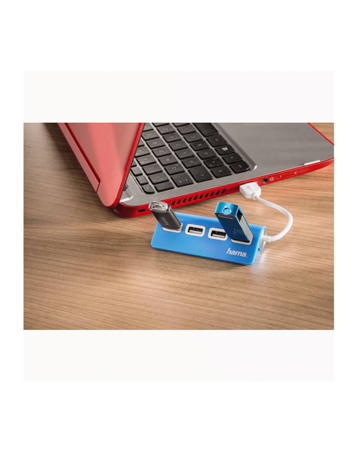 Hub USB 2.0 Hama 1:4 niebieski główny