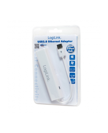 LOGILINK - Adapter Fast Ethernet USB 2.0 do RJ45 z HUB 3xUSB